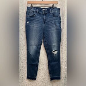 Old Navy Rockstar Mid-Rise Jeans Size 12 Dark Wash Distressed